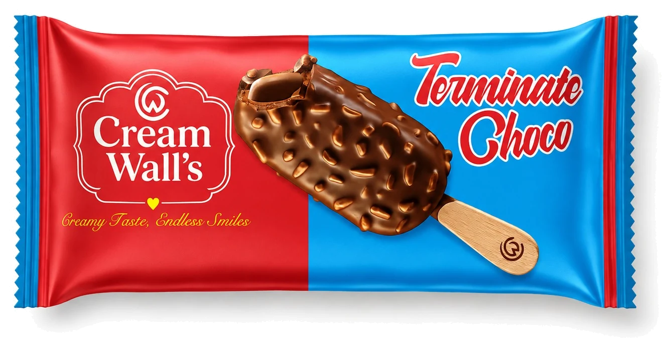 Cream Wall's Terminate Choco ice cream bar pack